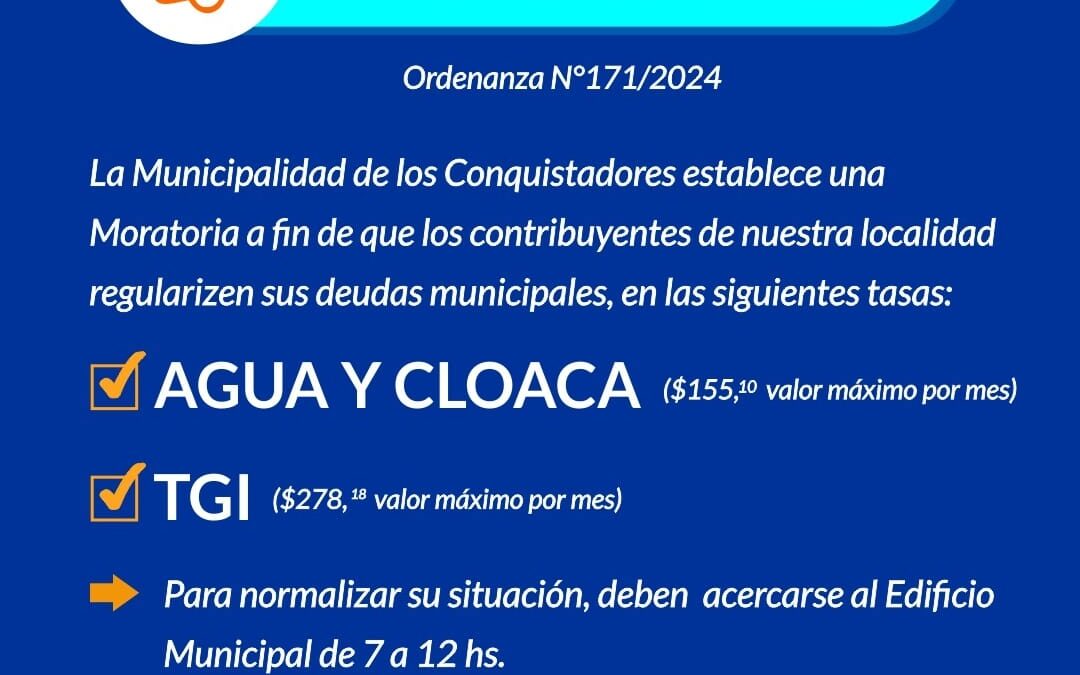 MORATORIA TASAS MUNICIPALES