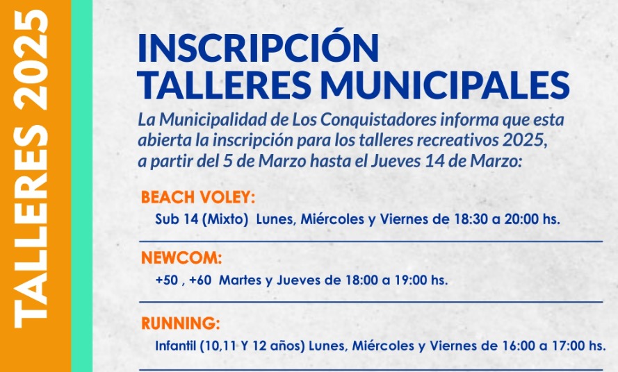 INSCRIPCIÓN TALLERES MUNICIPALES
