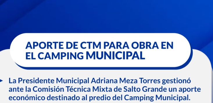 APORTE DE CTM PARA OBRA EN EL CAMPING MUNICIPAL